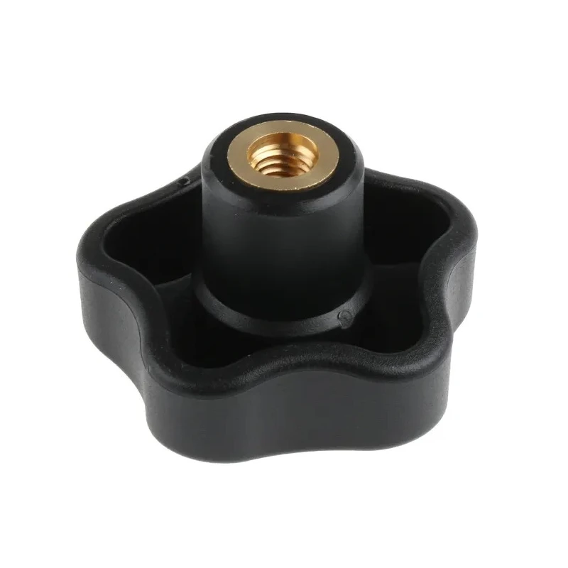 Elesa Black High Resilience Polypropylene Multiple Lobes Clamping Knob Threaded Through Hole 69956