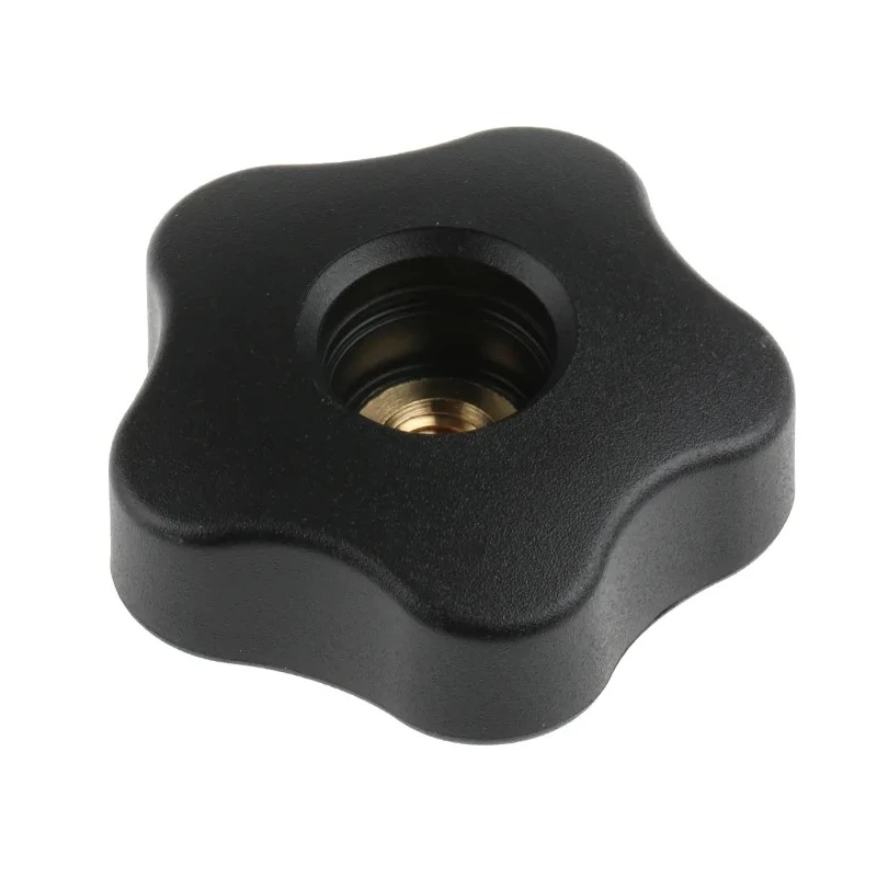 Elesa Black High Resilience Polypropylene Multiple Lobes Clamping Knob Threaded Through Hole 69956