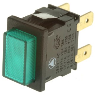 Arcolectric (Bulgin) Ltd Illuminated Miniature Push Button Switch, Latching, Panel Mount, 12.9 mm Cutout, DPDT H8353ABNABB