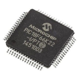Microchip PIC18F66K22-I/PT 8-bit PIC18F Microcontroller 64 MHz 4kB RAM 64 kB FLASH 64-Pin TQFP PIC18F66K22-I/PT