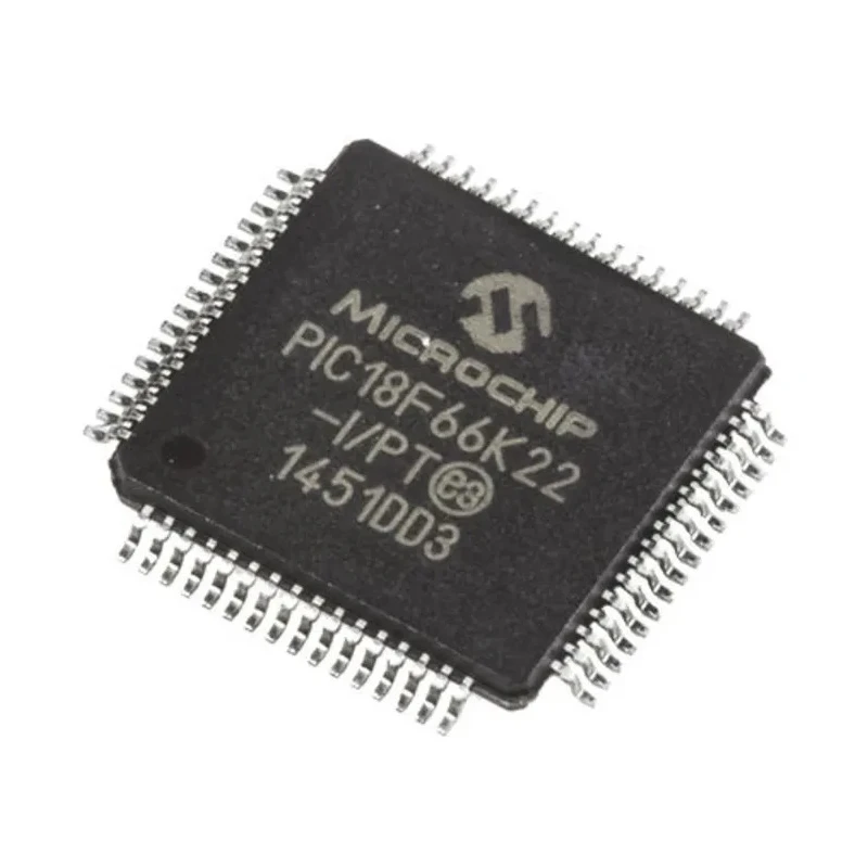 Microchip PIC18F66K22-I/PT 8-bit PIC18F Microcontroller 64 MHz 4kB RAM 64 kB FLASH 64-Pin TQFP PIC18F66K22-I/PT
