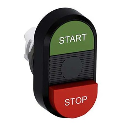 ABB Modular Series Red, Green Momentary Push Button Head, 22 mm Cutout, IP66 1SFA611144R1106 MPD15-11B
