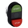 ABB Modular Series Red, Green Momentary Push Button Head, 22 mm Cutout, IP66 1SFA611144R1106 MPD15-11B