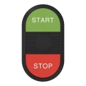 ABB Modular Series Red, Green Momentary Push Button Head, 22 mm Cutout, IP66 1SFA611144R1106 MPD15-11B