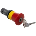 ABB Compact Series Key Release Emergency Stop Push Button, Panel Mount, Red, 22.5mm Cutout Diameter, 2 NC CE4K1-10R-02