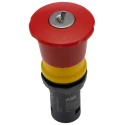 ABB Compact Series Key Release Emergency Stop Push Button, Panel Mount, Red, 22.5mm Cutout Diameter, 2 NC CE4K1-10R-02