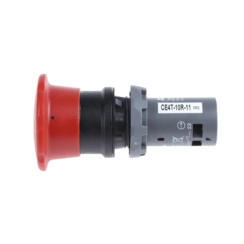 ABB 1SFA Series Twist Release Emergency Stop Push Button, Panel Mount, 22.5 mm Cutout, 1 NO/1 1SFA619550R1071 CE4T-10R-11