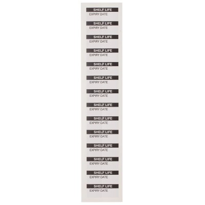 RS PRO Pre-Printed Adhesive Label Shelf Life, Vinyl Cloth, 38mm x 15mm, Black on White, Pack of 140 758-7958