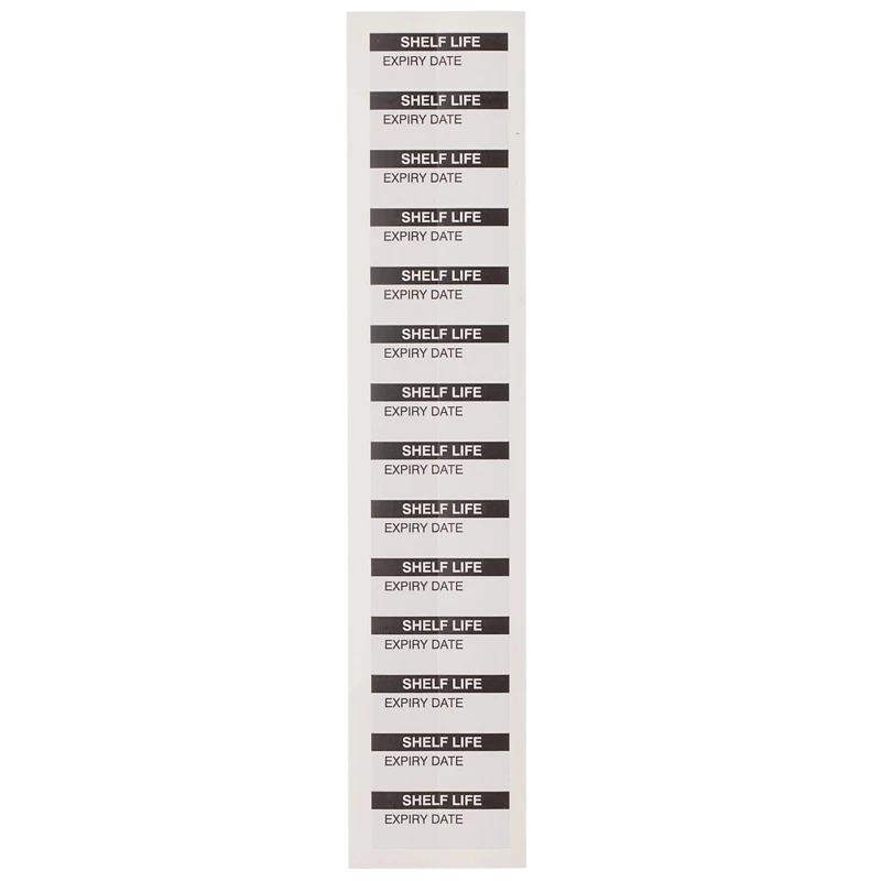 RS PRO Pre-Printed Adhesive Label Shelf Life, Vinyl Cloth, 38mm x 15mm, Black on White, Pack of 140 758-7958