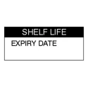 RS PRO Pre-Printed Adhesive Label Shelf Life, Vinyl Cloth, 38mm x 15mm, Black on White, Pack of 140 758-7958