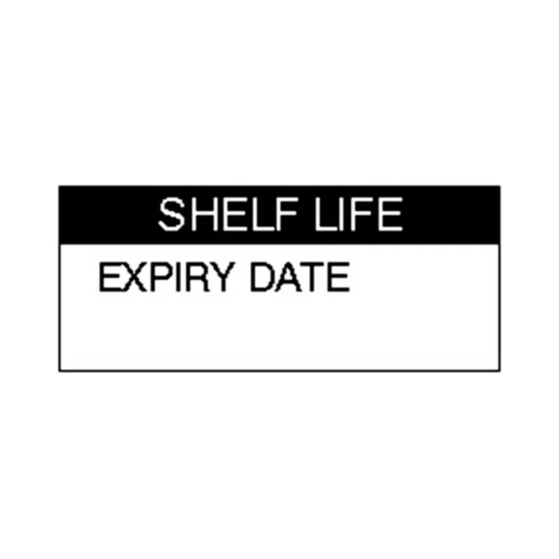 RS PRO Pre-Printed Adhesive Label Shelf Life, Vinyl Cloth, 38mm x 15mm, Black on White, Pack of 140 758-7958