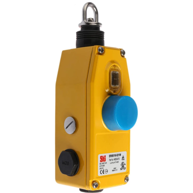 Omron ER Rope Pull Switch 205 mm Straight Mounting, 2 NO 4 NC Contacts, IP67 Rated 44506-4010 ER5018-021M