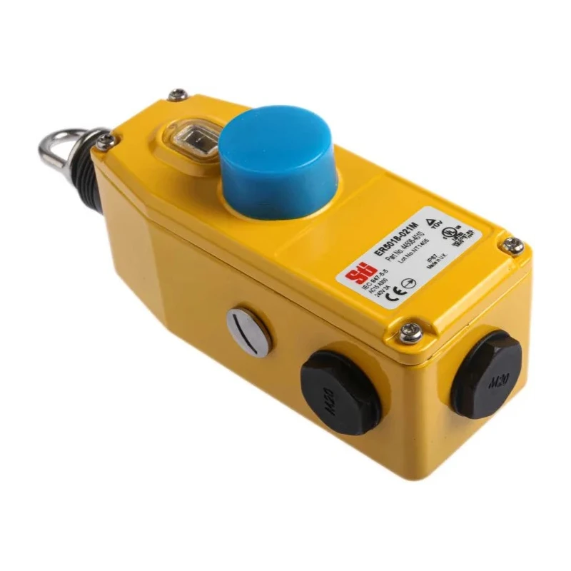 Omron ER Rope Pull Switch 205 mm Straight Mounting, 2 NO 4 NC Contacts, IP67 Rated 44506-4010 ER5018-021M