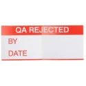 RS PRO Adhesive Pre-Printed Adhesive Label QA Rejected, Vinyl Cloth, Red Text on White, 38mm x 15mm, Pack of 140 758-7964
