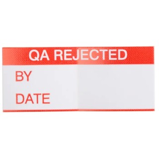 RS PRO Adhesive Pre-Printed Adhesive Label QA Rejected, Vinyl Cloth, Red Text on White, 38mm x 15mm, Pack of 140 758-7964