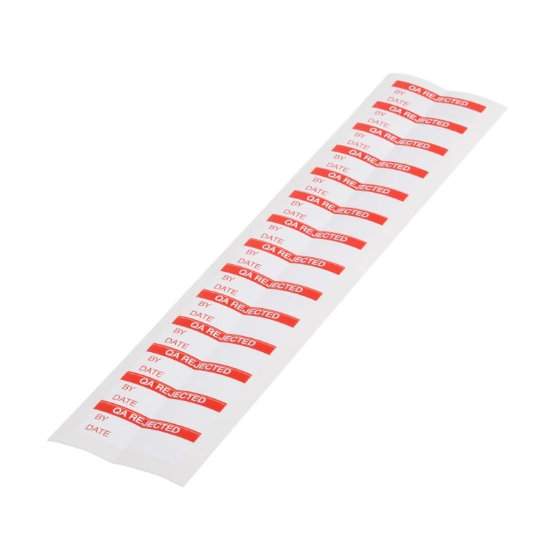 RS PRO Adhesive Pre-Printed Adhesive Label QA Rejected, Vinyl Cloth, Red Text on White, 38mm x 15mm, Pack of 140 758-7964