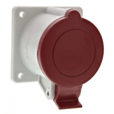 Scame Panel Mount Industrial Power Connector 3P+PE 32A 415V IP44 Thermoplastic Optima IP44