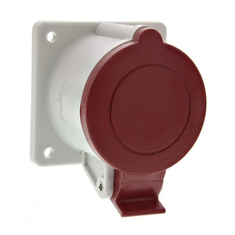 Scame Panel Mount Industrial Power Connector 3P+PE 32A 415V IP44 Thermoplastic Optima IP44