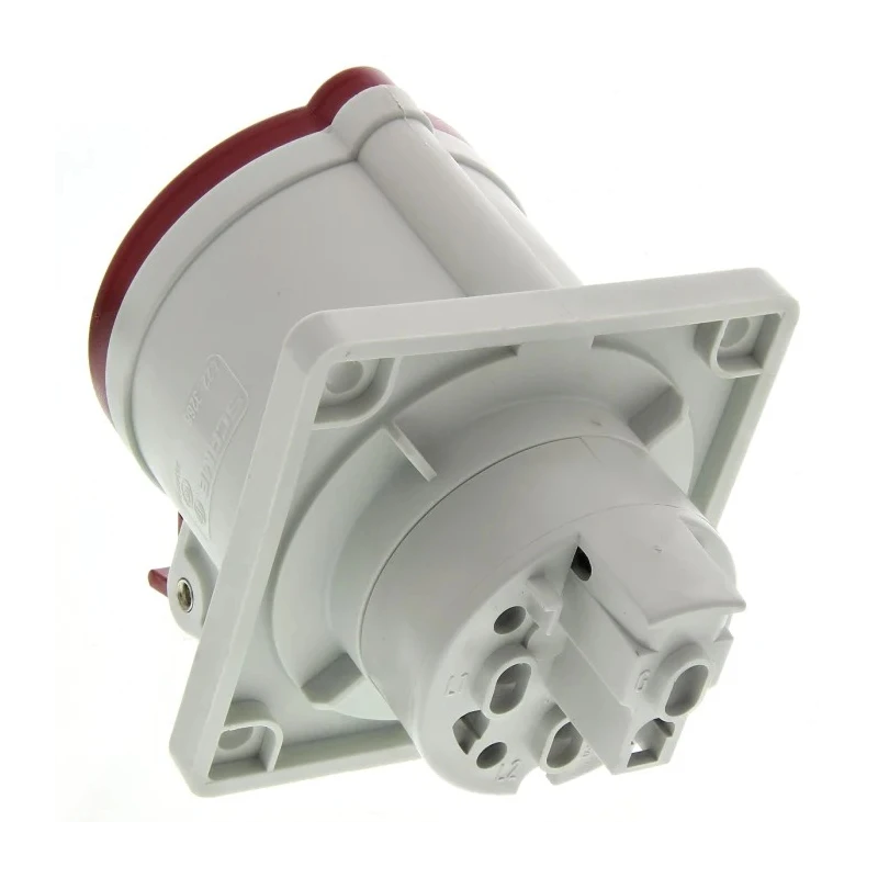 Scame Panel Mount Industrial Power Connector 3P+PE 32A 415V IP44 Thermoplastic Optima IP44