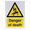 RS PRO Self-Adhesive Hazard Warning Sign Label Yellow Black Vinyl 210mm x 148mm 763-1617