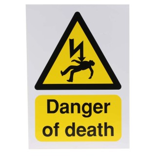 RS PRO Self-Adhesive Hazard Warning Sign Label Yellow Black Vinyl 210mm x 148mm 763-1617