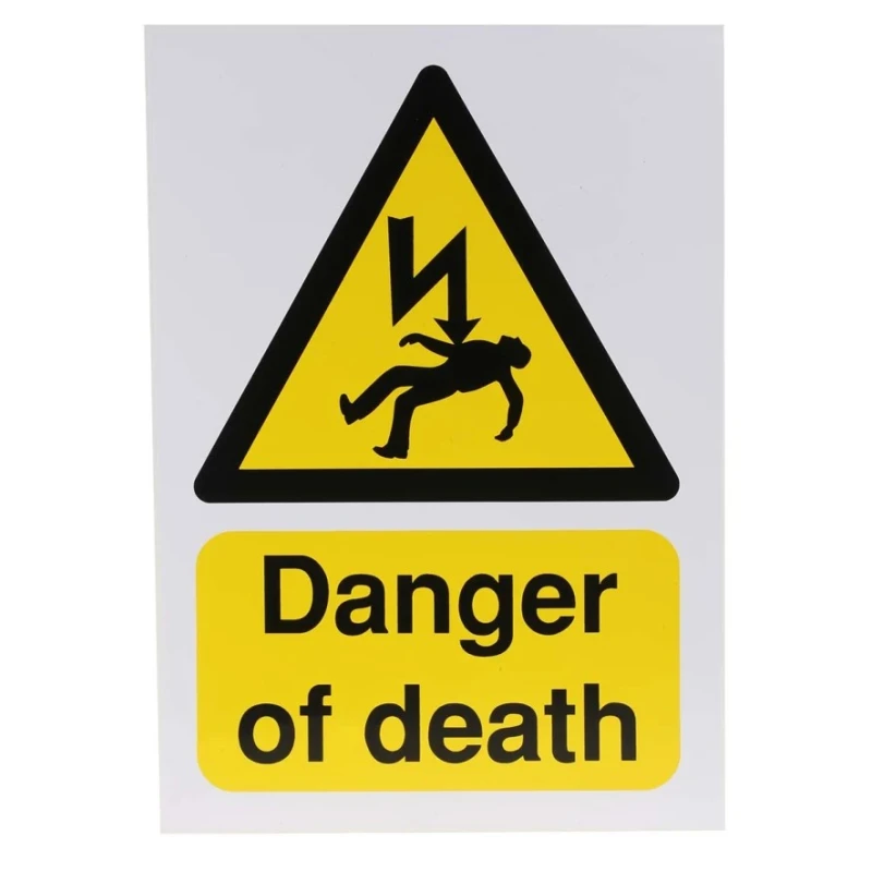 RS PRO Self-Adhesive Hazard Warning Sign Label Yellow Black Vinyl 210mm x 148mm 763-1617
