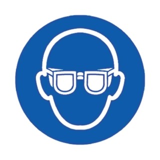 RS PRO Vinyl Mandatory Sign Eye Protect Symbol 150mm x 150mm, Self-Adhesive, Blue and White 763-1682
