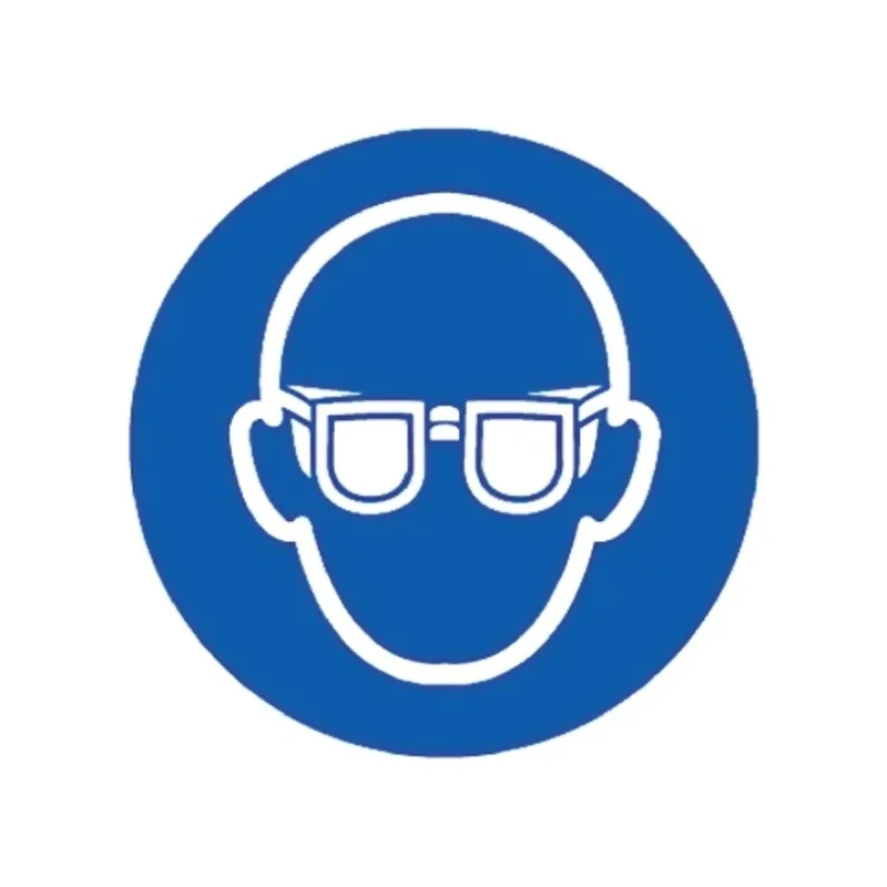 RS PRO Vinyl Mandatory Sign Eye Protect Symbol 150mm x 150mm, Self-Adhesive, Blue and White 763-1682