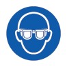 RS PRO Vinyl Mandatory Sign Eye Protect Symbol 150mm x 150mm, Self-Adhesive, Blue and White 763-1682