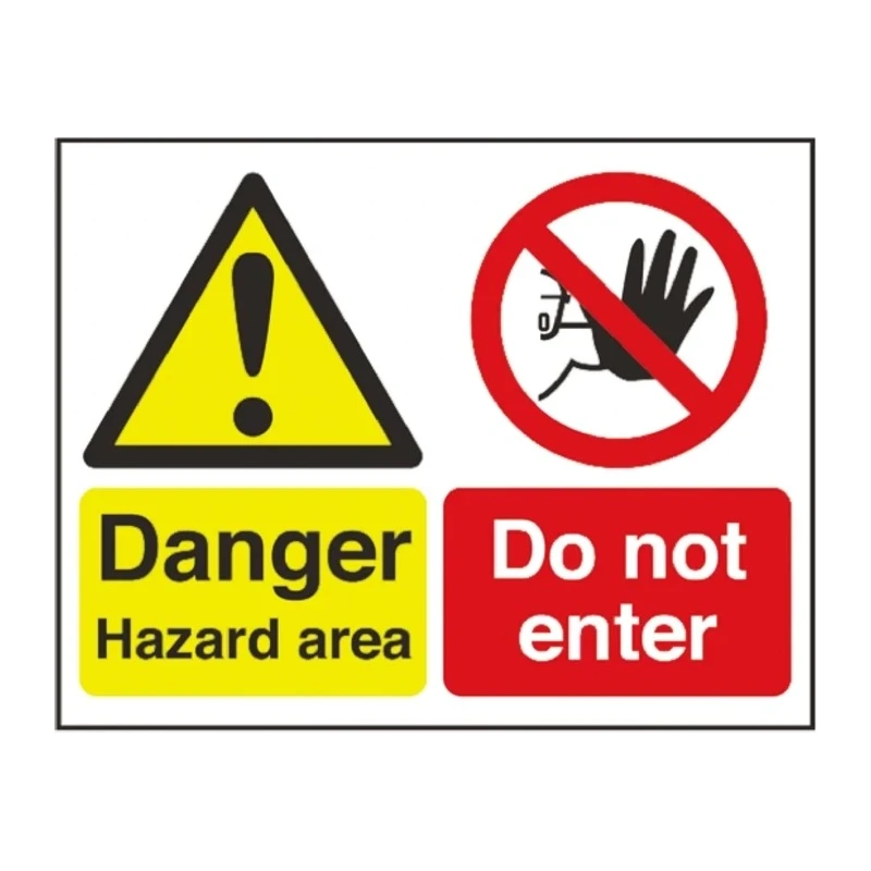 RS PRO Hazard Warning Sign Plastic Danger Hazard Area - Do Not Enter 450mm x 600mm 763-1709