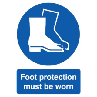 RS PRO Polypropylene Rigid Plastic Mandatory Sign Foot Protection Must Be Worn 763-1884
