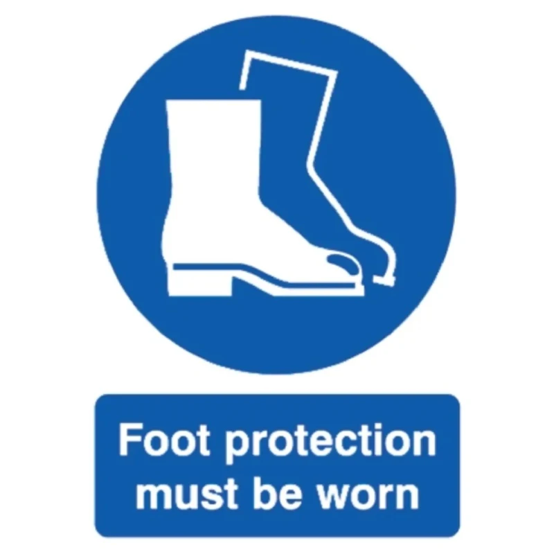 RS PRO Polypropylene Rigid Plastic Mandatory Sign Foot Protection Must Be Worn 763-1884