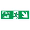 RS PRO Plastic FIRE EXIT English Exit Sign 450mm Width, 150mm Height 763-1793