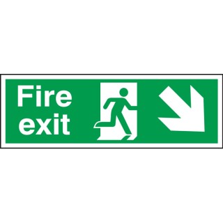 RS PRO Plastic FIRE EXIT English Exit Sign 450mm Width, 150mm Height 763-1793