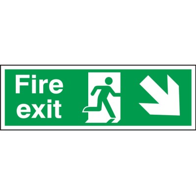 RS PRO Plastic FIRE EXIT English Exit Sign 450mm Width, 150mm Height 763-1793