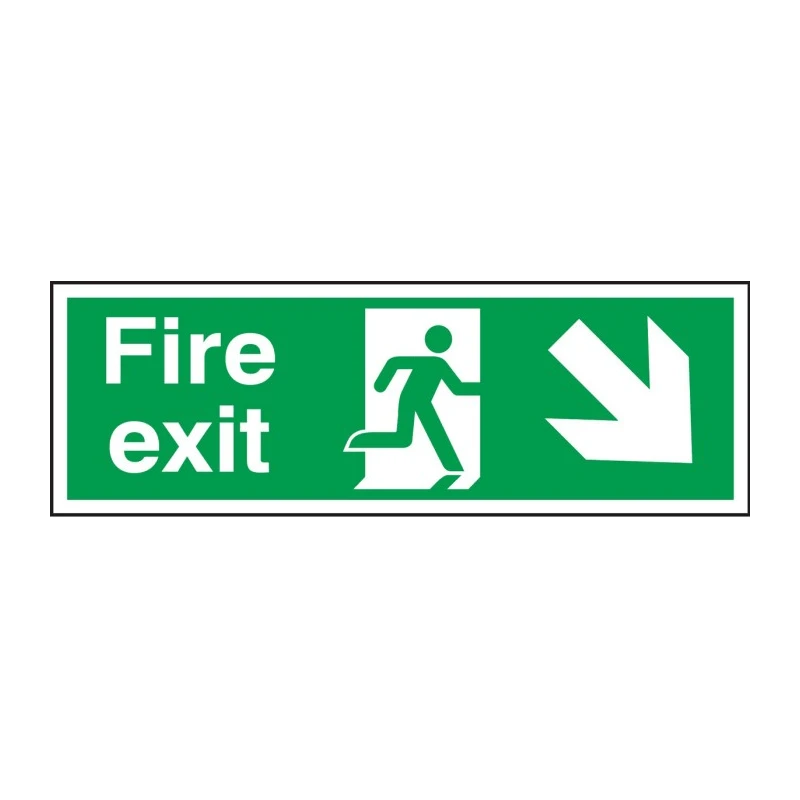 RS PRO Plastic FIRE EXIT English Exit Sign 450mm Width, 150mm Height 763-1793