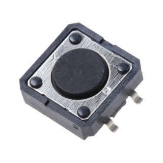 Omron Black Tactile Switch Cap 0.4 mm SPST 50mA 24 V dc Through Hole B3FS-4002P