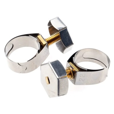Unex Hose & Jubilee Clip, Brass Bolt with Stainless Steel Thumb Hex Screw, 17.3mm to 22mm ID, Model 9931