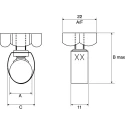 Unex Hose & Jubilee Clip, Brass Bolt with Stainless Steel Thumb Hex Screw, 17.3mm to 22mm ID, Model 9931