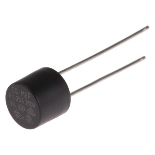 RS PRO Non-Resettable Fuse Radial 1.25A 250V AC Fast Acting Thermoplastic Body 767-5204