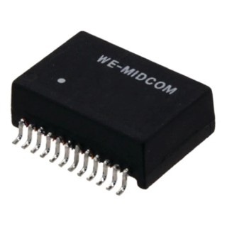 Wurth Elektronik Surface Mount LAN Ethernet Transformer 70°C Operating Temp 18.3 mm x 12.2 mm x 6.35 mm 749023015
