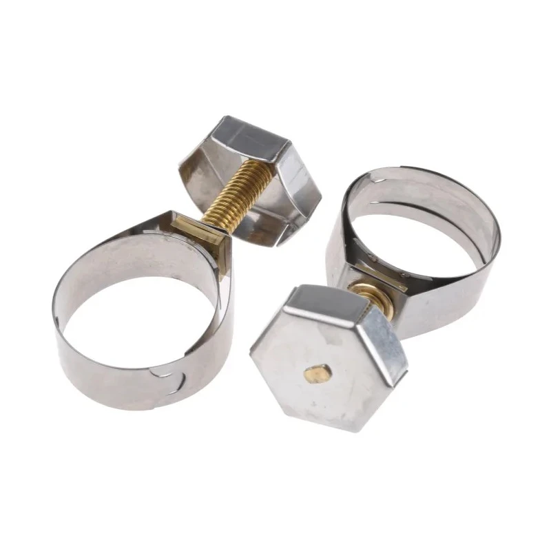 Unex Stainless Steel, Brass Bolt Thumb Hex Hose Clip 21.8mm to 27mm ID 9933
