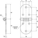 Savigny Stainless Steel Round Butt Hinge with Fixed Pin 30 mm x 80 mm x 1.5 mm 40408 IB