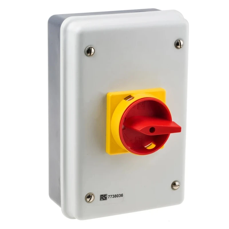 RS PRO 4-Pole Panel Mount Isolator Switch 3 Phase, IP54, 63A, 690V ac, 18.5 kW IP54