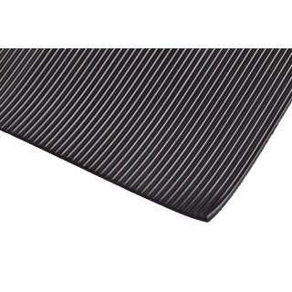 RS PRO Black Rubber Workbench Mat, 668 mm Length x 515 mm Width, Natural and Styrene-Butadiene Rubber, Fine-Ribbed xW515mm