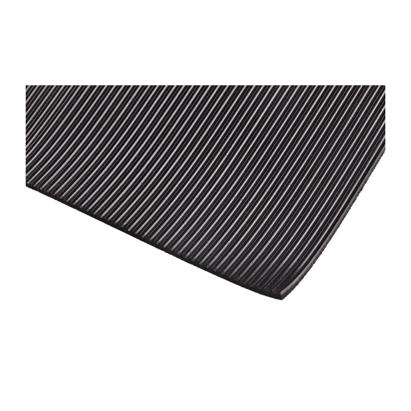 RS PRO Black Rubber Workbench Mat, 668 mm Length x 515 mm Width, Natural and Styrene-Butadiene Rubber, Fine-Ribbed xW515mm