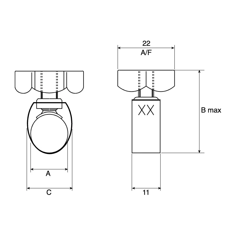Unex Brass Bolt, Stainless Steel Slotted Screw Hose Clip 9.6mm to 14mm ID 9939