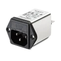 Schaffner 250V AC 10A Flange IEC C14 Male Connector Filter with 2 Fuses Faston Termination FN9260-10-06
