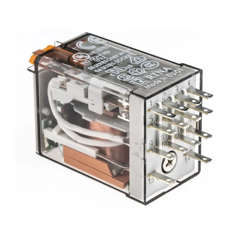 Finder Power Relay 230V AC Coil, 7A Switching Current, 4PDT Contact Configuration 55.34.8.230.0054