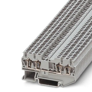Phoenix Contact ST 1.5/S-QUATTRO Series DIN Rail Terminal Block Grey 0.08, 1.5 mm², 1-Level, Spring Cage 3213124